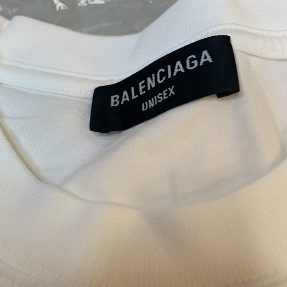BALENCIAGA Cities Paris T-Shirt Medium Fit white / black vintage jersey SMALL - Picture 8 of 14